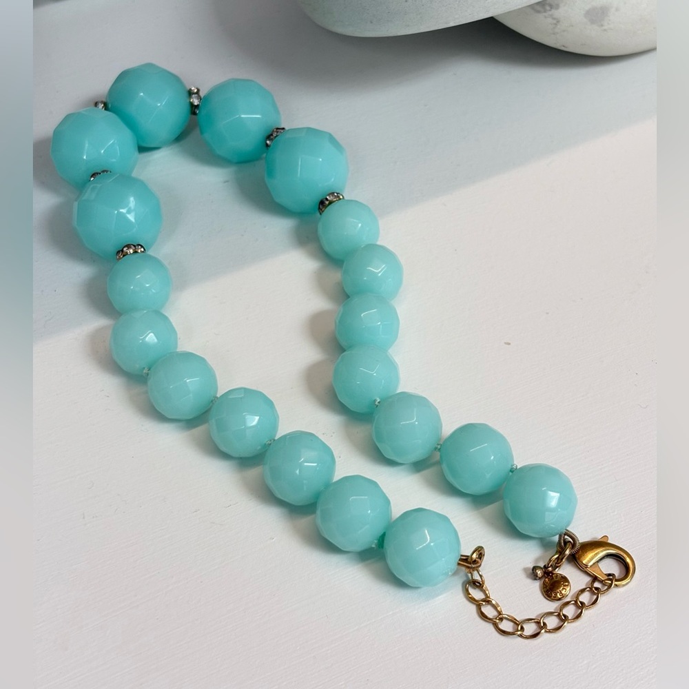 J. Crew || Chunky Blue Faceted Beads Necklace - Picture 4 of 5